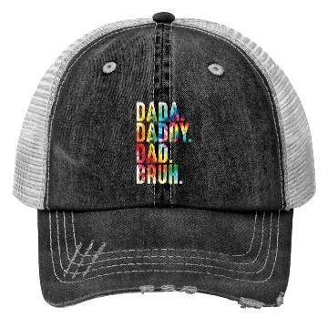 Discover Dada Daddy Dad Bruh Tie Dye Father Day Trucker Hats