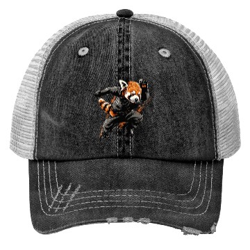 Discover Red panda runs fast Trucker Hats