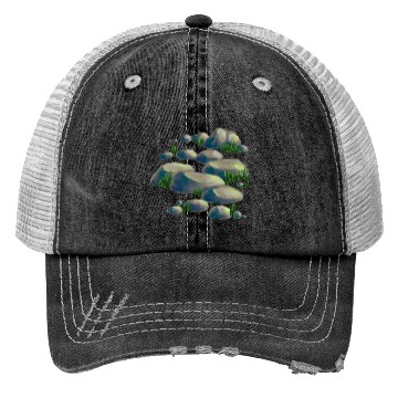 Discover Serene Stones: A Watercolor Landscape Trucker Hats