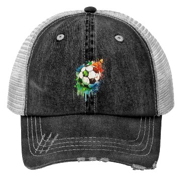 Discover Soccer Ball Watercolors Trucker Hats