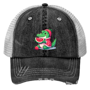 Discover Crocodile in watermelon costume Trucker Hats
