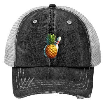 Discover bowling ball and pineapple Trucker Hats