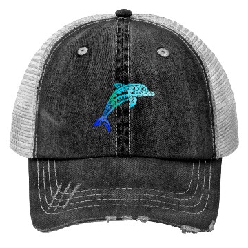 Discover Jumping Dolphin Tribal Trucker Hats