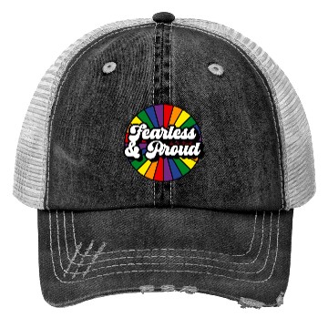 Discover Fearless Proud Pride Rainbow Trucker Hats