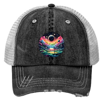 Discover Galactic Golf A Cosmic Golfer Swing Trucker Hats