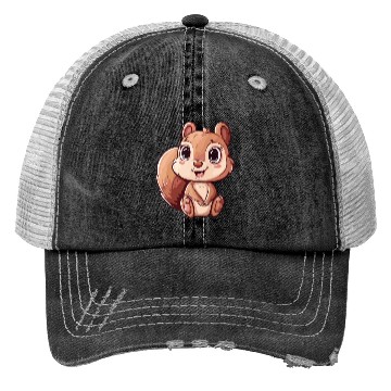 Discover Adorable Squirrel With Big Eyes Trucker Hats