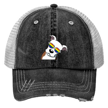 Discover LGBTQ CUTE PIT BULL PRIDE DESIGN Trucker Hats
