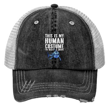 Discover Shark Lover, My Human Costume, Great White Shark Trucker Hats