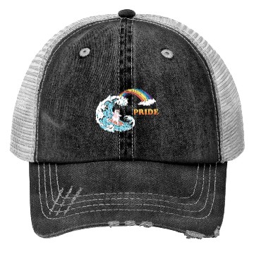 Discover Cat Surfing with Trans LGBT Colors in the Trucker Hats