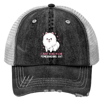 Discover I Just Really Like Dogs Cute Pomeranian Trucker Hats