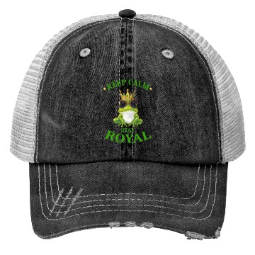 Discover Royal Frog With Crown And Sunglasses Trucker Hats