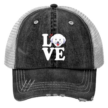 Discover Cute Dog Face I Love My Bichon Frise Trucker Hats