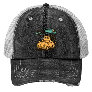 Discover Summer Road Trip Vacation Cat lover Gift Trucker Hats