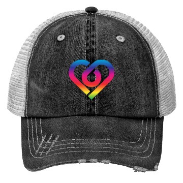 Discover Rainbow Heart Homosexuality LGBT Love Trucker Hats