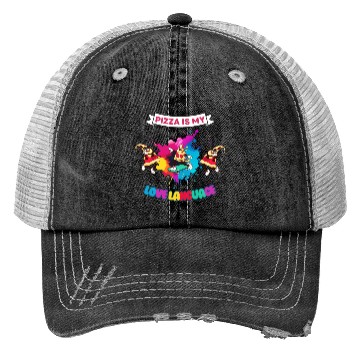 Discover Pizza is my love language Trucker Hats