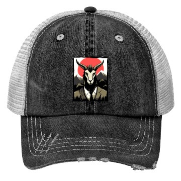 Discover Japan Red Sun: Business Goat Trucker Hats