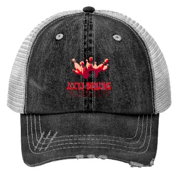 Discover Toon red lucky bowling Ball cracker Trucker Hats