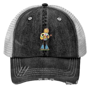 Discover Hippie Scarecrow Playing Guitar Trucker Hats