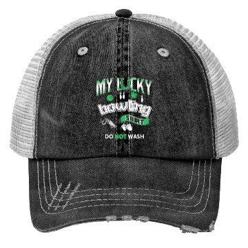 Discover Lucky Bowling Fun Unique Horse Shoe Trucker Hats