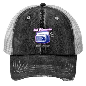 Discover Lilac Black Halftone Radio Portrait Trucker Hats