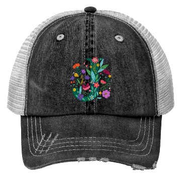 Discover Individual Alphabet Wildflower Green Letter J Trucker Hats