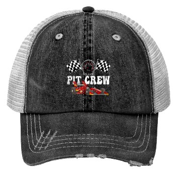 Discover Pit Crew Racing Trucker Hats