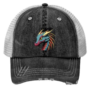 Discover Minimalistic and Modern Dragon Design Trucker Hats