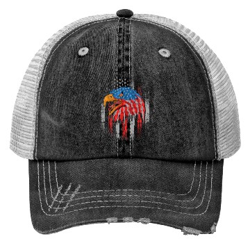 Discover Retro US Flag Funny 4th July Bald Eagle Patriotic Trucker Hats