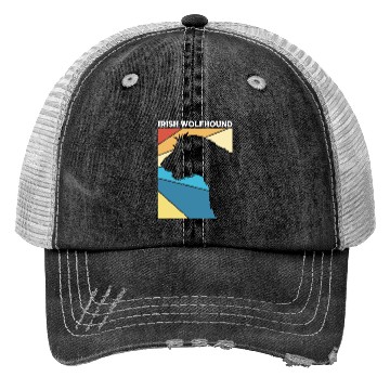 Discover Retro 80s Irish Wolfhound Dog Silhouette Trucker Hats