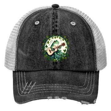 Discover Guitar Frog Trucker Hats