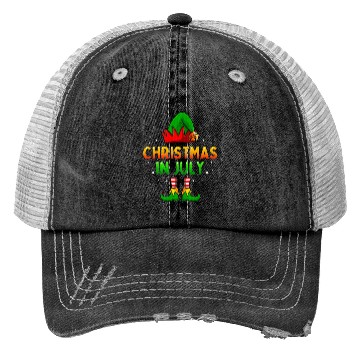 Discover Christmas In July Santa Elf Trucker Hats