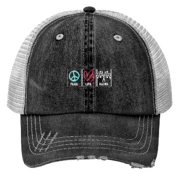 Discover Drag Race Car Lover Peace Love Drag Racing Trucker Hats