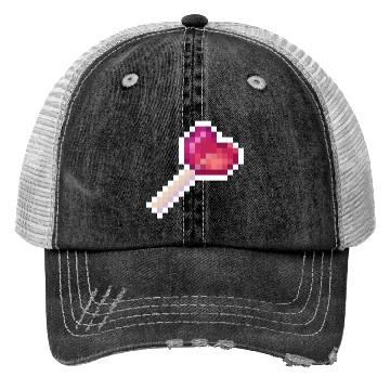Discover Pixel Art Sprite Cute Heart Lollipop Trucker Hats