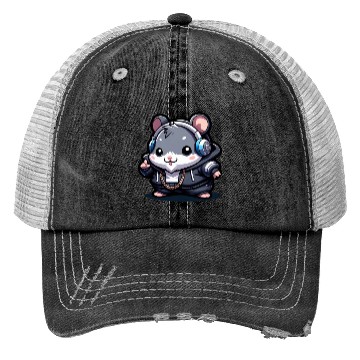 Discover Gray Hip Hop Hamster Trucker Hats