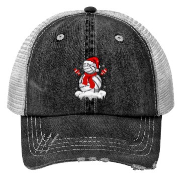 Discover Volleyball Snowman Christmas Fun Trucker Hats