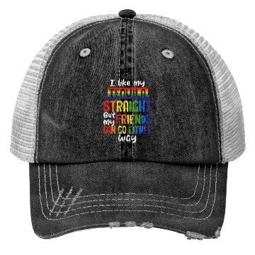 Discover Tequila Straight Friends Go Either Way LGBT Trucker Hats