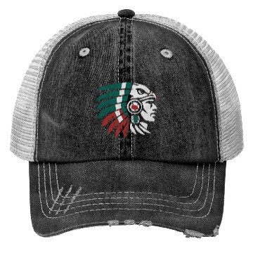 Discover Aztec Warrior Indigenous Mexican Aztec Jaguar Trucker Hats