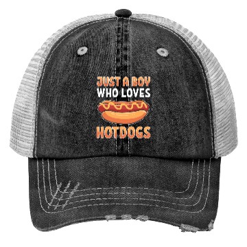 Discover Just a Boy Who Loves Hotdogs Trucker Hats