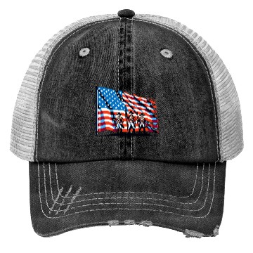 Discover The American Flag Pixel Art Design Trucker Hats