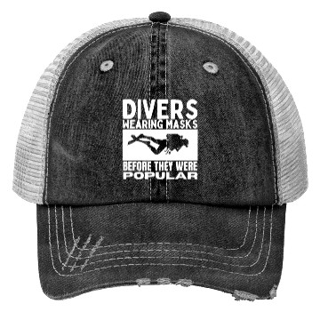 Discover Scuba Diving Mask Pun Funny Scuba Diver Trucker Hats
