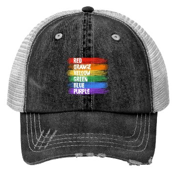 Discover red orange yellow green blue purple colored brush Trucker Hats