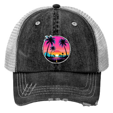 Discover Beach road sunset driving on a lonely road. Trucker Hats