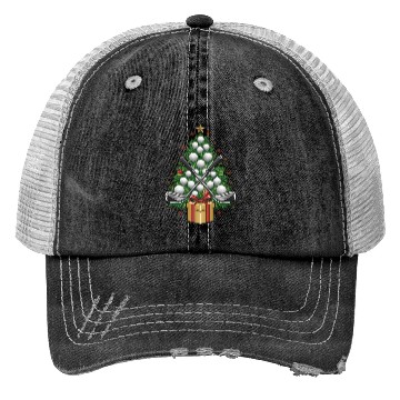 Discover Golf Equipment Christmas Tree Christmas Golf Trucker Hats