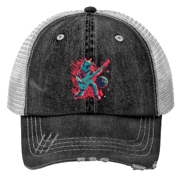 Discover Flaming Wolf Rockstar Guitarist Trucker Hats