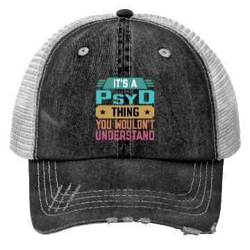 Discover PsyD Graduate Funny Psychology Doctor Trucker Hats