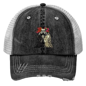 Discover Lesbian Couple Skeletons Kissing LGBTQ Pride Trucker Hats