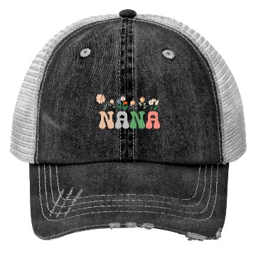 Discover Nana Wildflower Floral Design Cherry Blossom Nana Trucker Hats