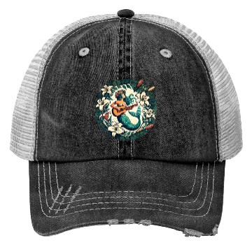 Discover Guitar Mermaid Trucker Hats