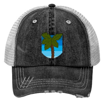 Discover Tropical Palm Tree Over an Ocean Trucker Hats
