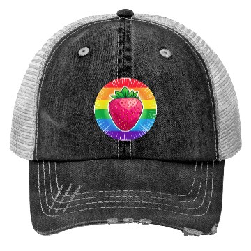 Discover LGBTQ Strawberry Trucker Hats